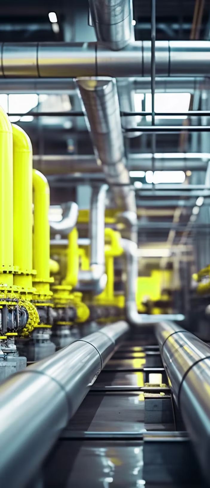 Commercial heating pipework installation